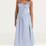 House of CB Jaime Soft Blue Broderie Anglais Midi SunDress product image