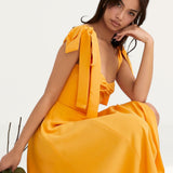 House of CB Tangerine Alicia Midi Sundress