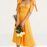 House of CB Tangerine Alicia Midi Sundress