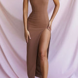 House of CB Jaida Toast Corsett Midi Dress