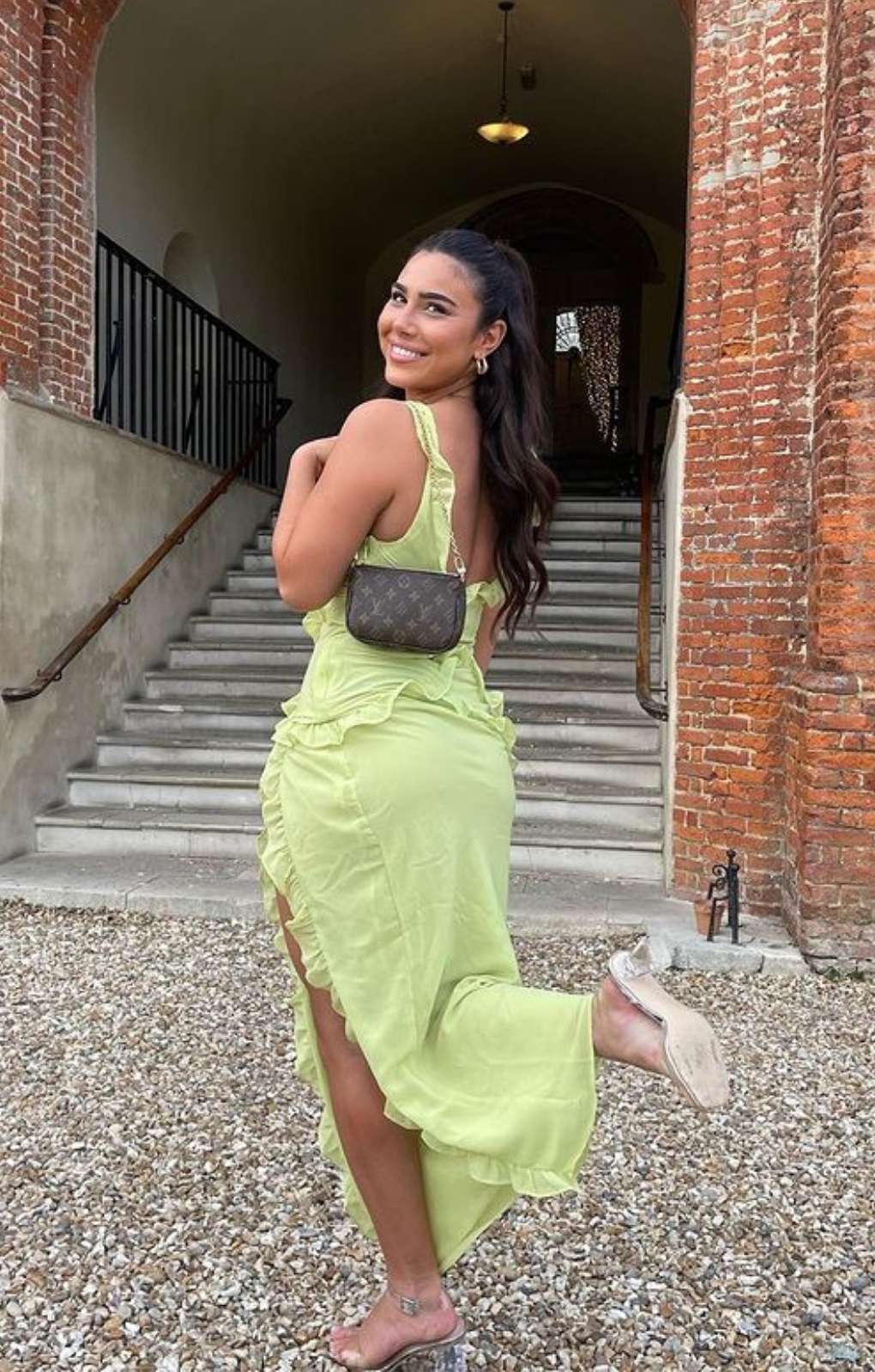 House of CB Lime Pixie Ruffle Maxi Dress