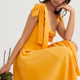 House of CB Tangerine Alicia Midi Sundress