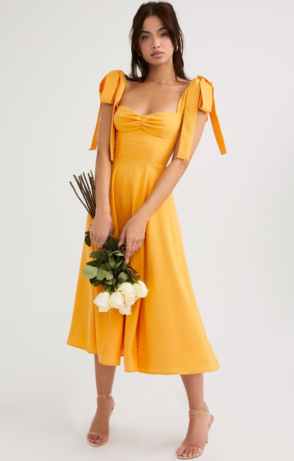 House of CB Tangerine Alicia Midi Sundress