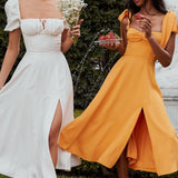 House of CB Tangerine Alicia Midi Sundress