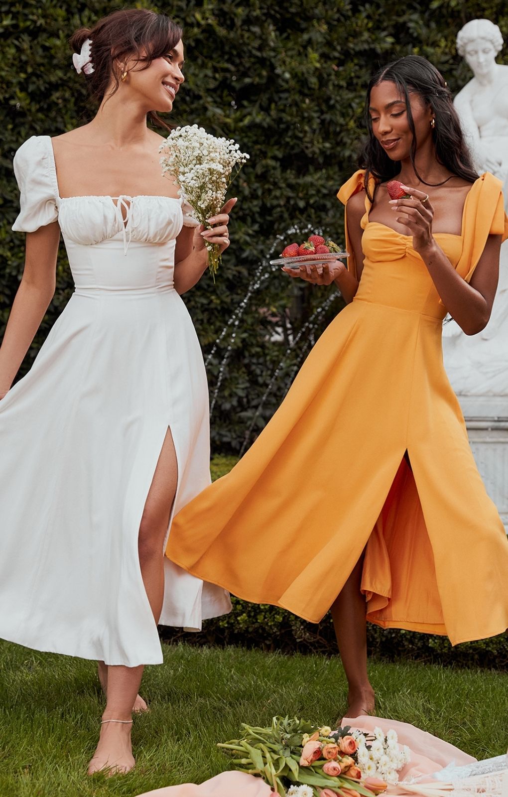 House of CB Tangerine Alicia Midi Sundress