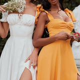 House of CB Tangerine Alicia Midi Sundress