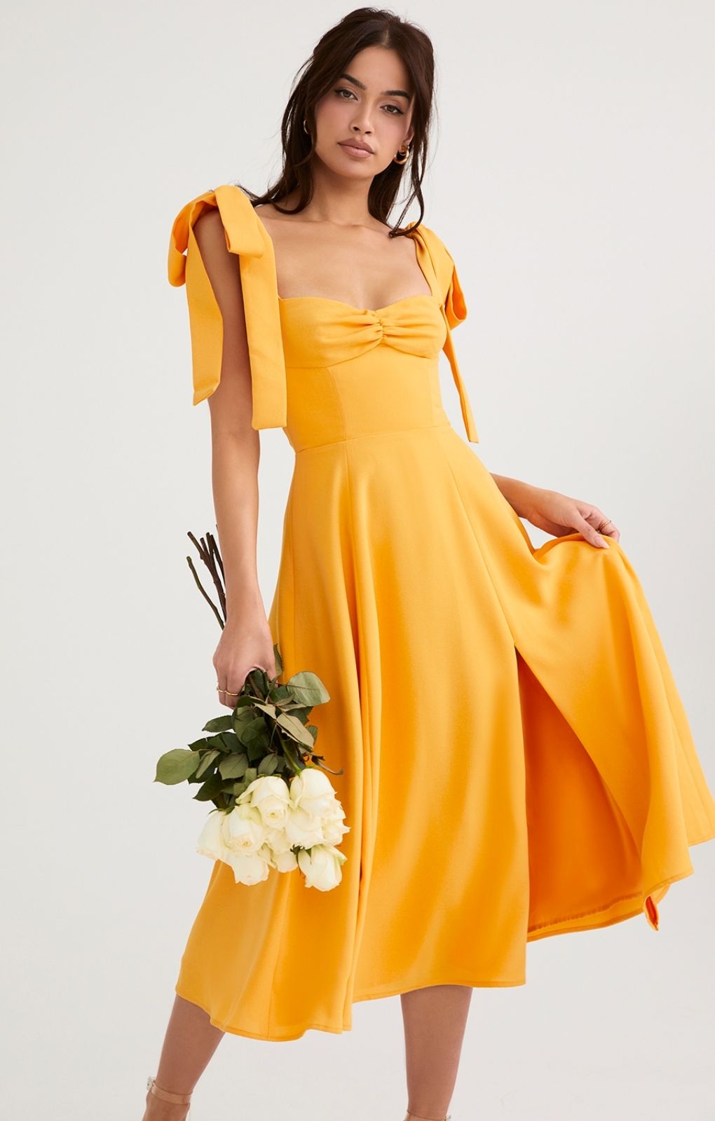 House of CB Tangerine Alicia Midi Sundress