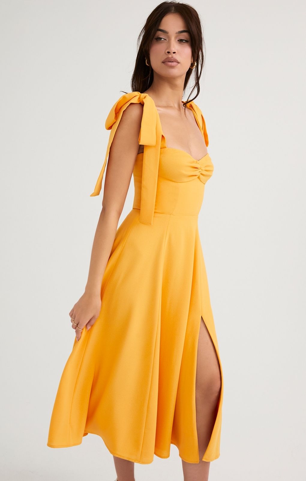House of CB Tangerine Alicia Midi Sundress