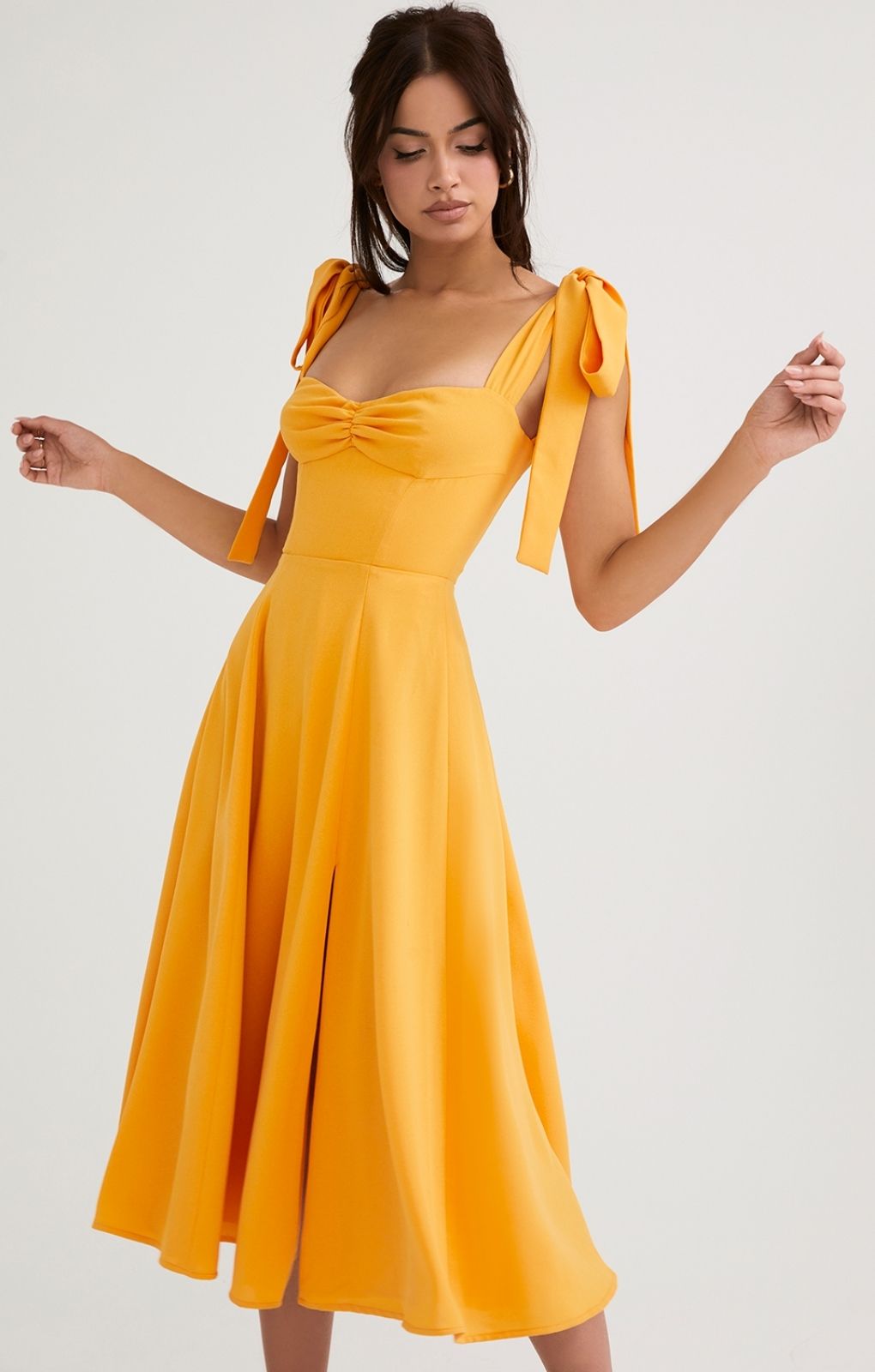 House of CB Tangerine Alicia Midi Sundress