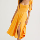 House of CB Tangerine Alicia Midi Sundress