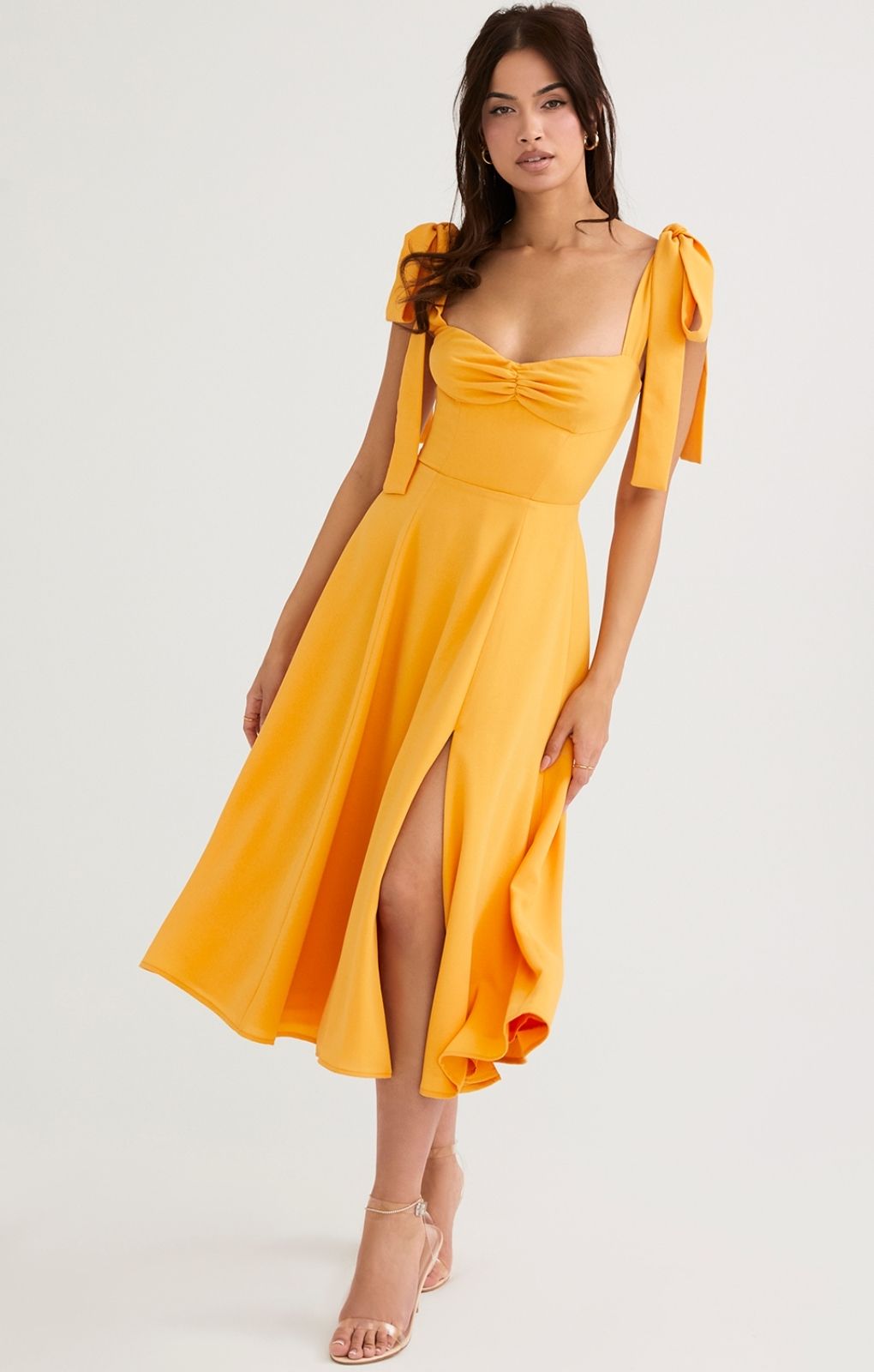 House of CB Tangerine Alicia Midi Sundress
