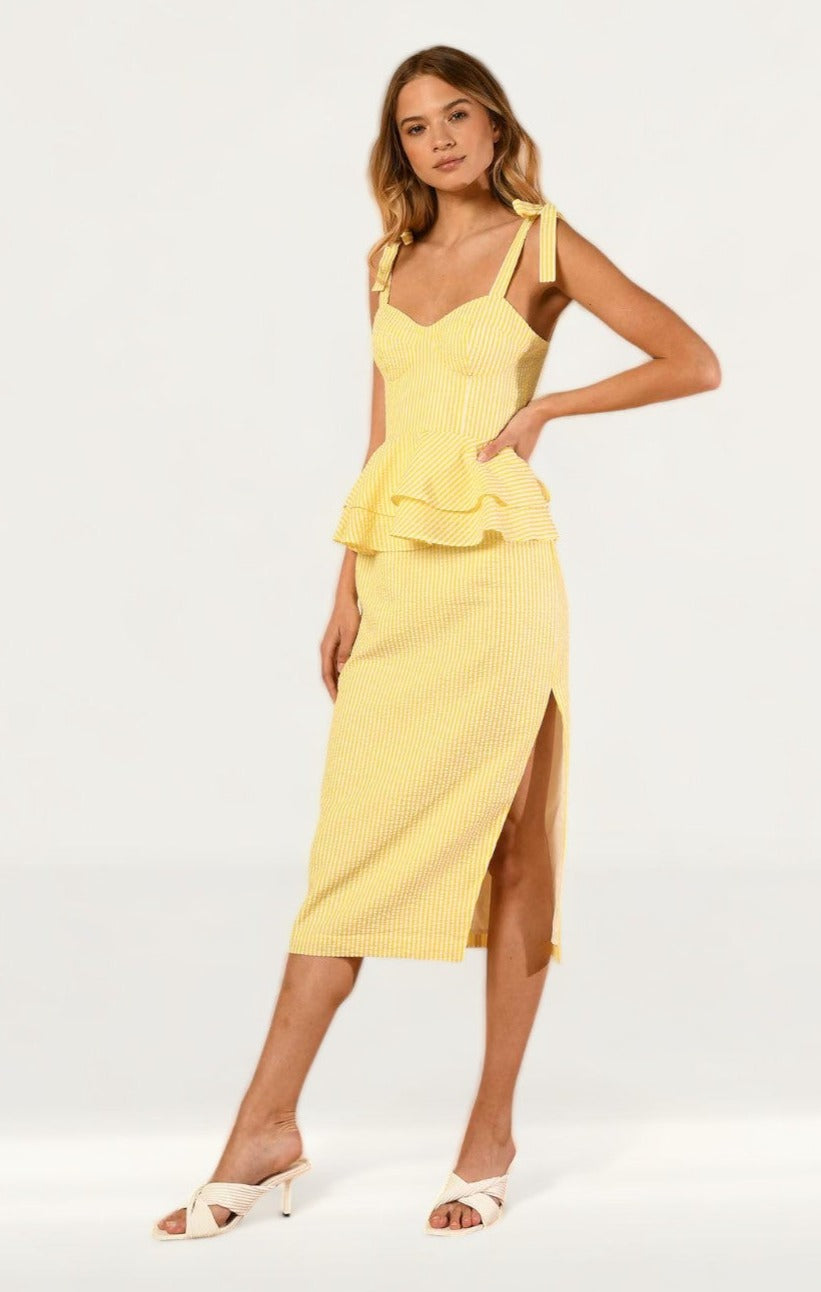 Hutch Casa Dress in Yellow Seersucker product image