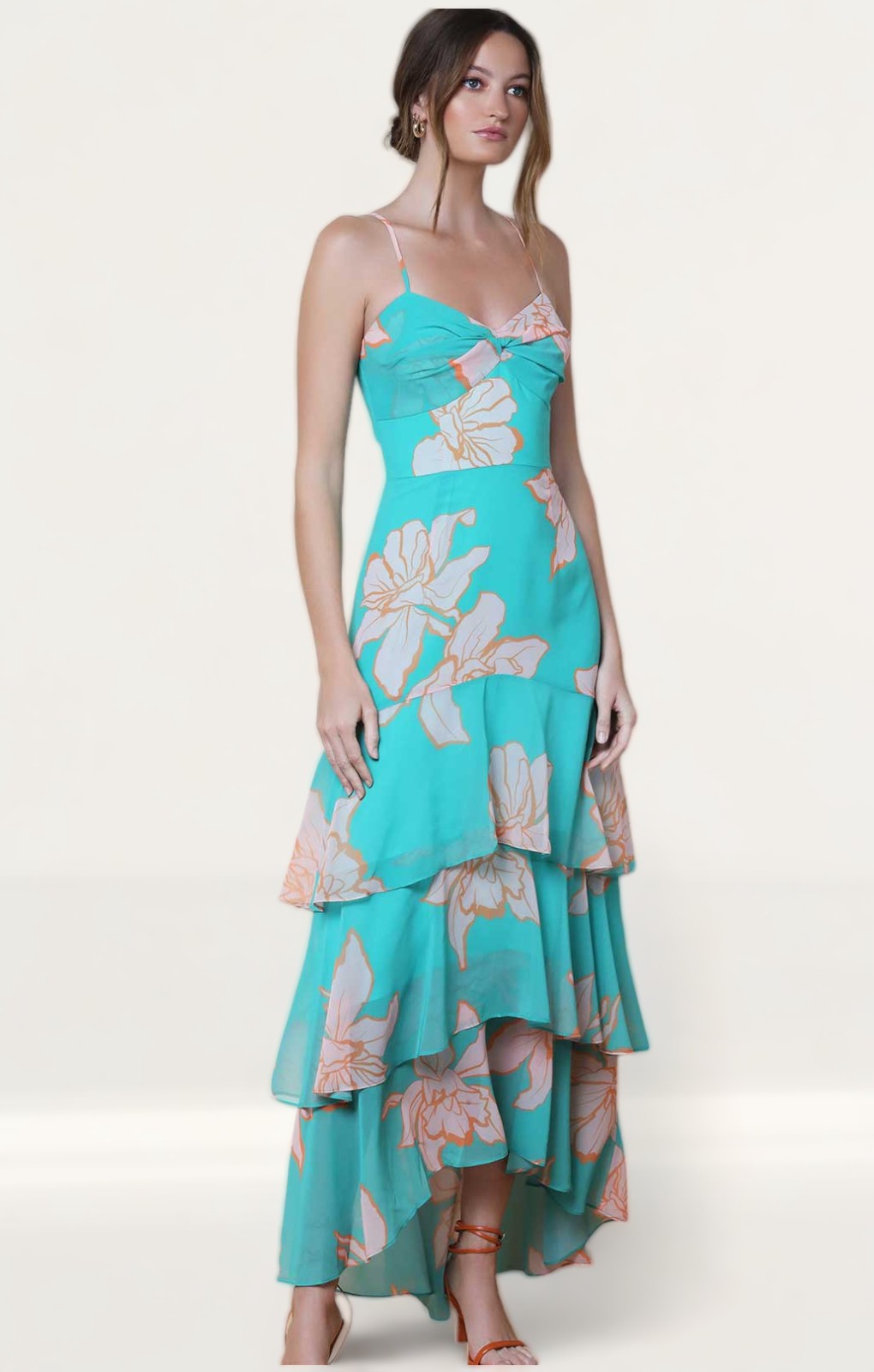Hutch Milo Dress in Teal Tropical Flower