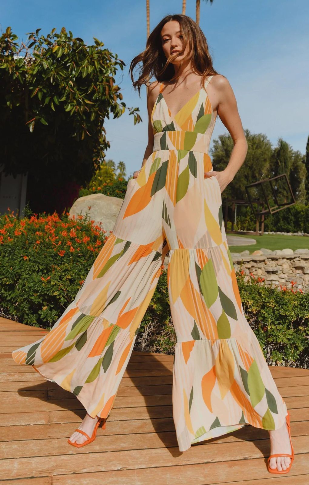 Hutch Zora Jumpsuit in Retro Geo Leaf