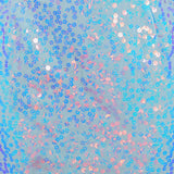 Elsie & Fred Illicit Baby Blue Flower Sequin Handkerchief Top & Skirt