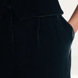 Nobody's Child Black Wide Leg Velvet Trousers