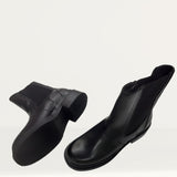 Chunky Leather Boots In Black