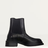 Chunky Leather Boots In Black