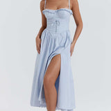 House of CB Jaime Soft Blue Broderie Anglais Midi SunDress product image