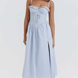 House of CB Jaime Soft Blue Broderie Anglais Midi SunDress