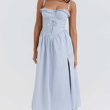 House of CB Jaime Soft Blue Broderie Anglais Midi SunDress product image