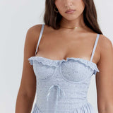 House of CB Jaime Soft Blue Broderie Anglais Midi SunDress product image