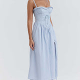 House of CB Jaime Soft Blue Broderie Anglais Midi SunDress