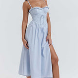 House of CB Jaime Soft Blue Broderie Anglais Midi SunDress product image