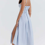 House of CB Jaime Soft Blue Broderie Anglais Midi SunDress