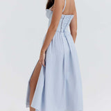 House of CB Jaime Soft Blue Broderie Anglais Midi SunDress product image