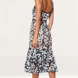 Jarlo All Over Lace Midi Dress With Ruffle Hem