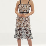 Jarlo Bette All Over Lace Midi Dress With Shoulder Straps