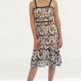 Jarlo Bette All Over Lace Midi Dress With Shoulder Straps