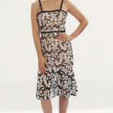 Jarlo Bette All Over Lace Midi Dress With Shoulder Straps