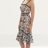 Jarlo Bette All Over Lace Midi Dress With Shoulder Straps