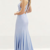 Jarlo Cecily Sky Blue Halterneck Maxi With Back Strap Detail product image