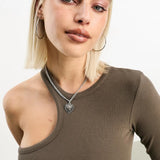 Jjxx Asymetric One Shoulder Midi Dress In Brown