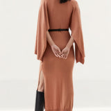 Karen Millen Cashmere Blend V Neck Drama Sleeve Midaxi Knit Dress