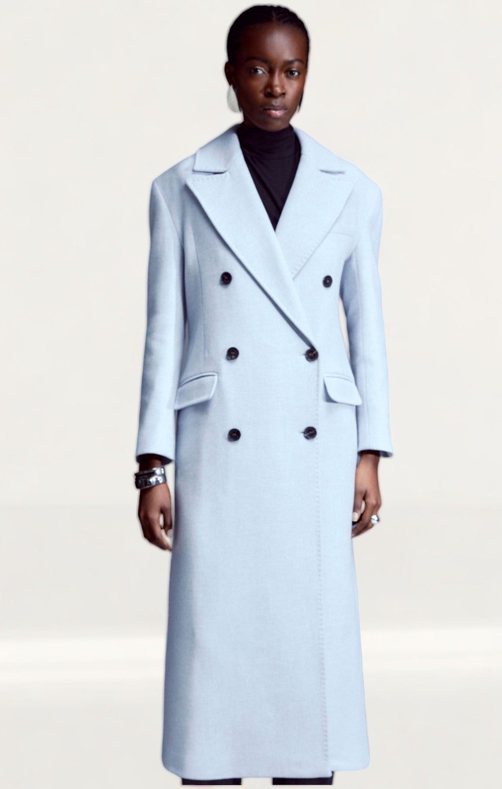 Karen Millen Italian Wool Blend Double Breasted Coat