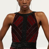 Karen Millen Premium Beaded Embellished Woven Midaxi Dress product image