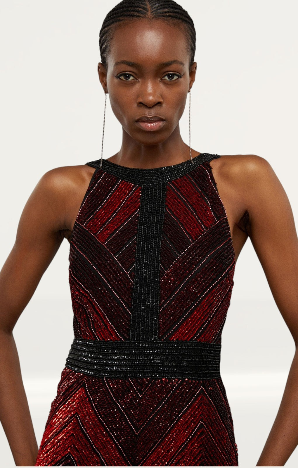 Karen Millen Premium Beaded Embellished Woven Midaxi Dress product image