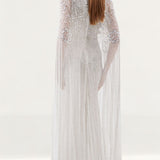 Karen Millen Premium Embellished Caped Woven Maxi Dress product image