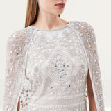 Karen Millen Premium Embellished Caped Woven Maxi Dress product image