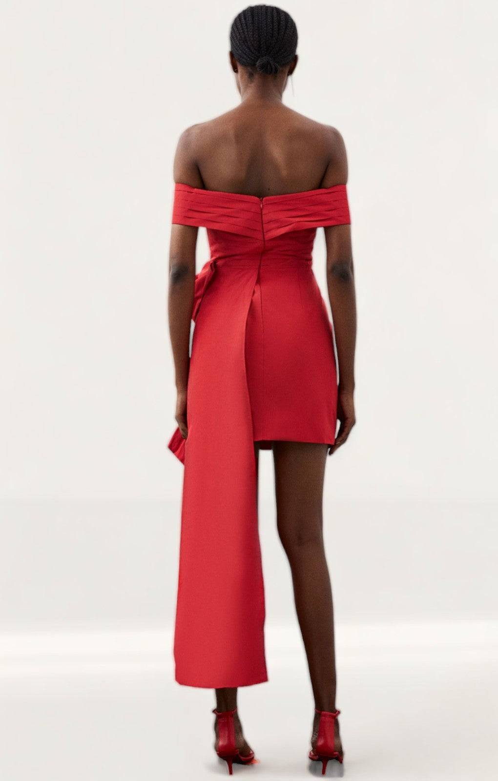 Karen Millen Tailored Off Shoulder Bow Drape Detail Mini Dress product image