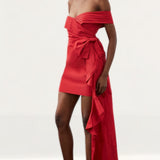 Karen Millen Tailored Off Shoulder Bow Drape Detail Mini Dress product image