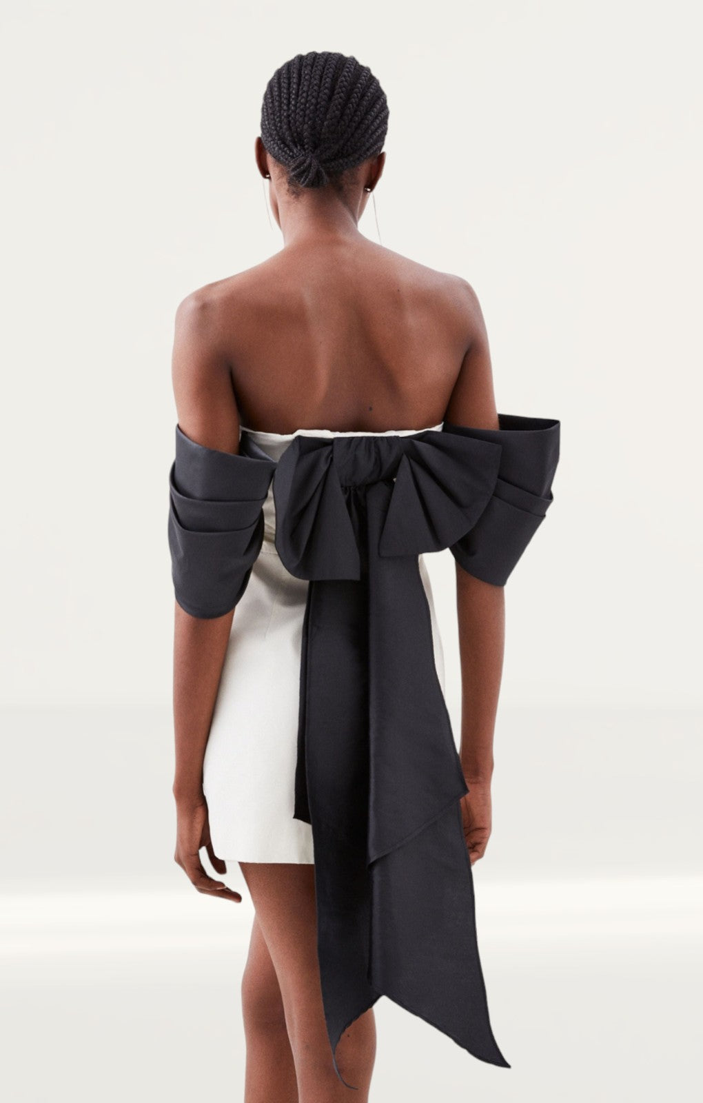 Karen Millen Tailored Taffeta Bow Detail Bardot Mini Dress