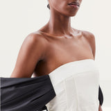 Karen Millen Tailored Taffeta Bow Detail Bardot Mini Dress
