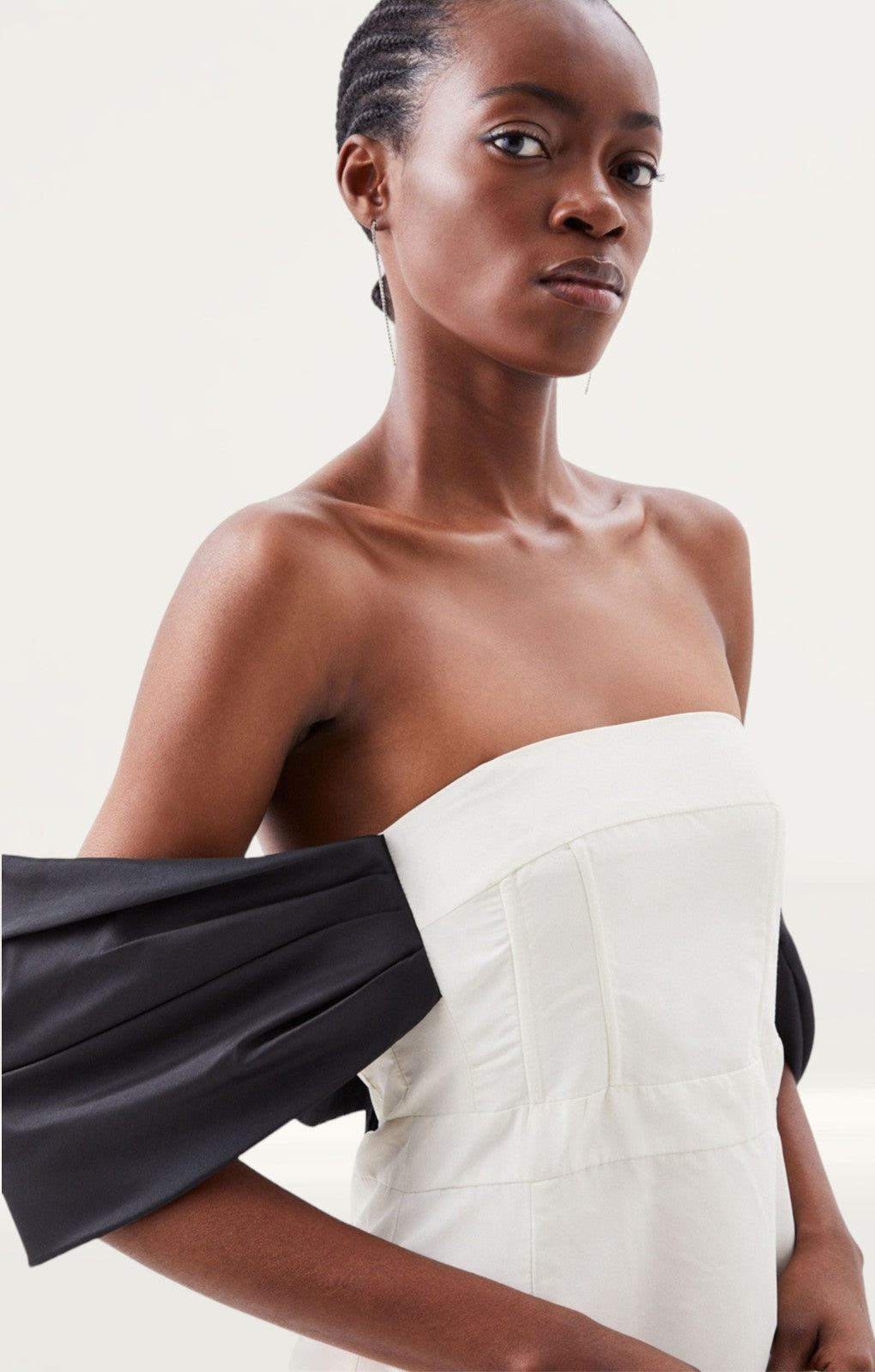 Karen Millen Tailored Taffeta Bow Detail Bardot Mini Dress
