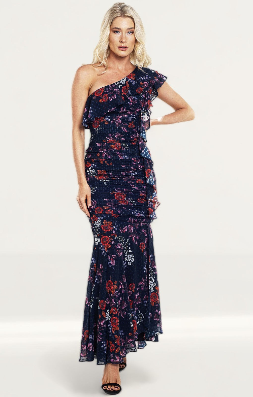 Keepsake The Label Navy Floral Ruffle Maxi Dress