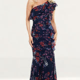 Keepsake The Label Navy Floral Ruffle Maxi Dress